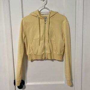 Cropped Yellow zip up hoodie